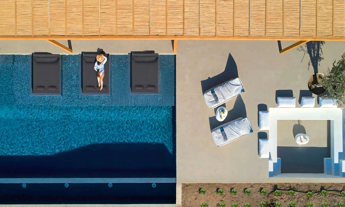 Drone view of the villa from above