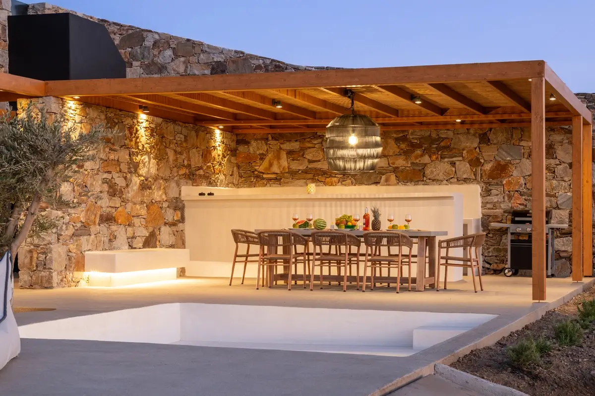 Patio located outside of the villa