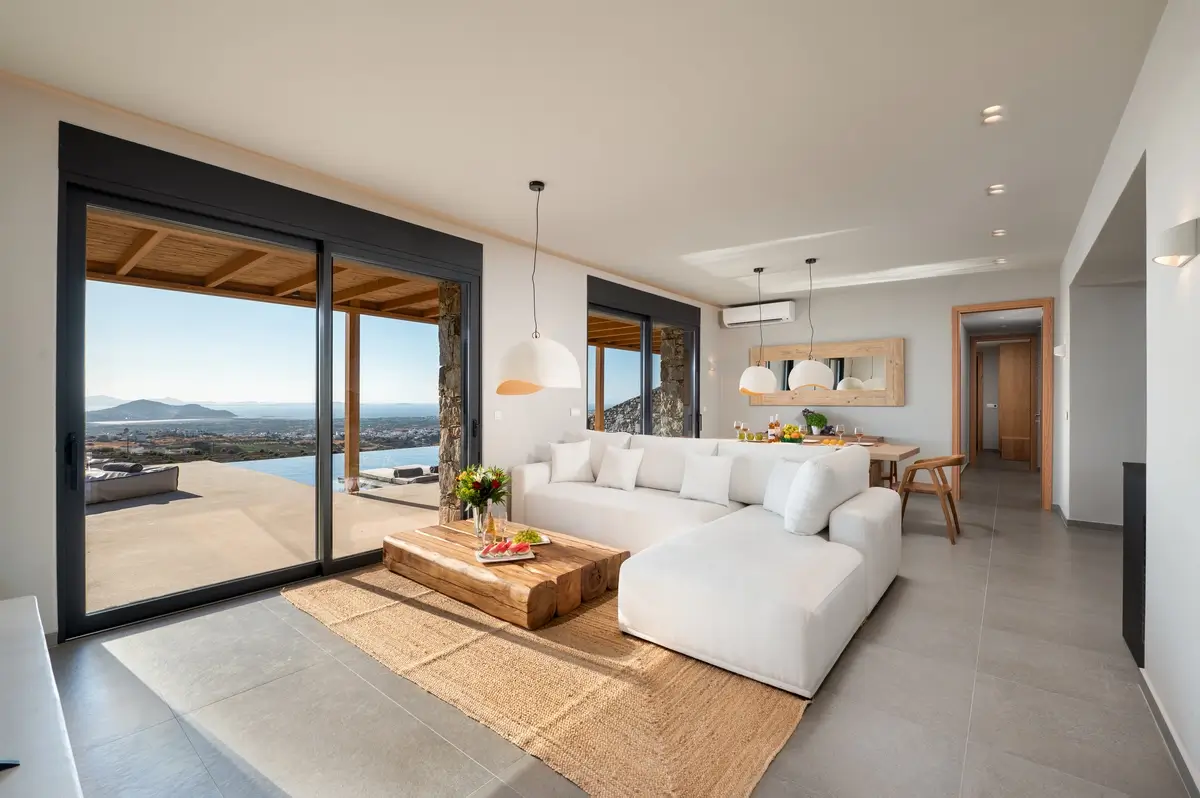 View of the entire living room area of the villa